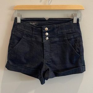 Bebe high rise shorts. Size 24. Dark wash.